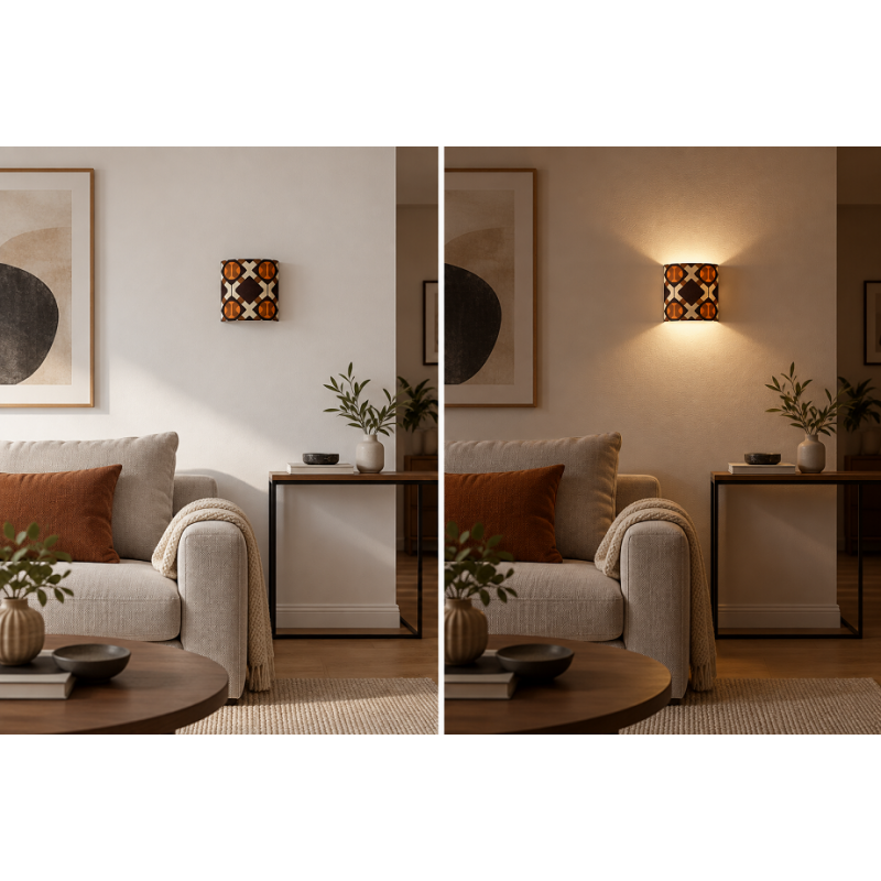 Applique murale rectangle tissu Hexa