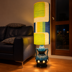 Lampe de sol Hublo bleu - vintage 1970's