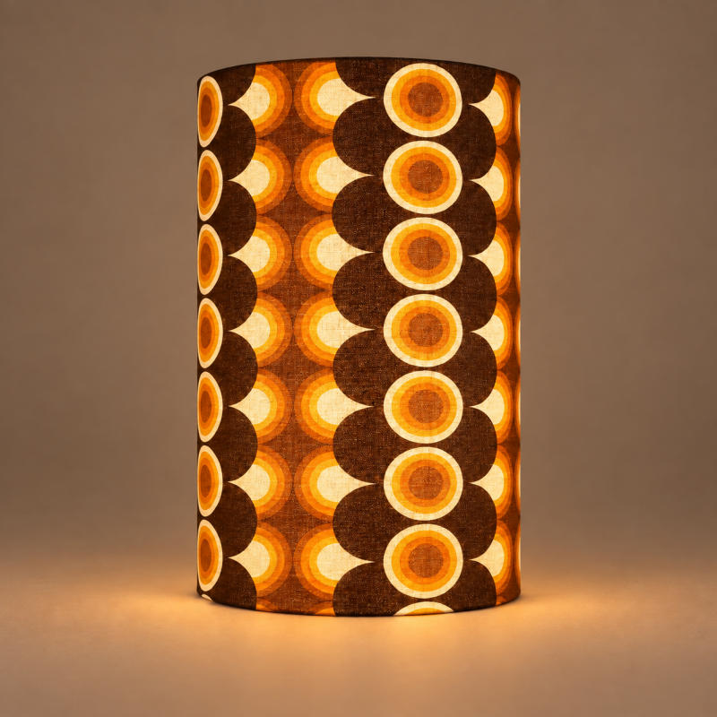 Lampshade Impact  brown H45 D30cm - mid-century fabric