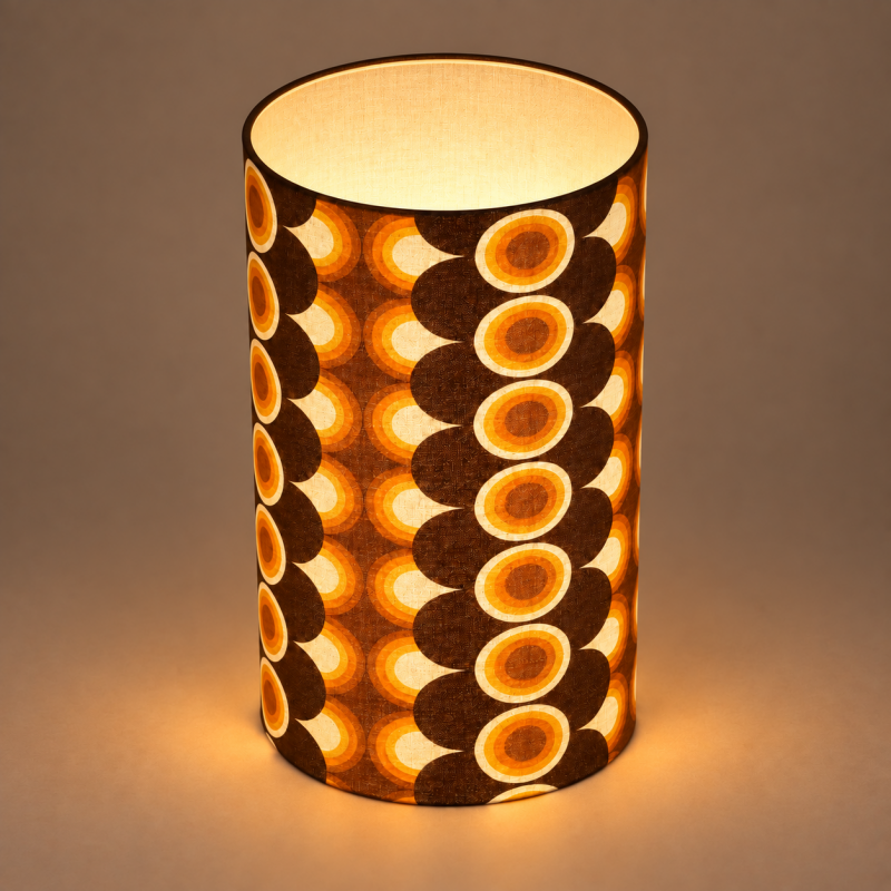 Lampshade Impact  brown H45 D30cm - mid-century fabric