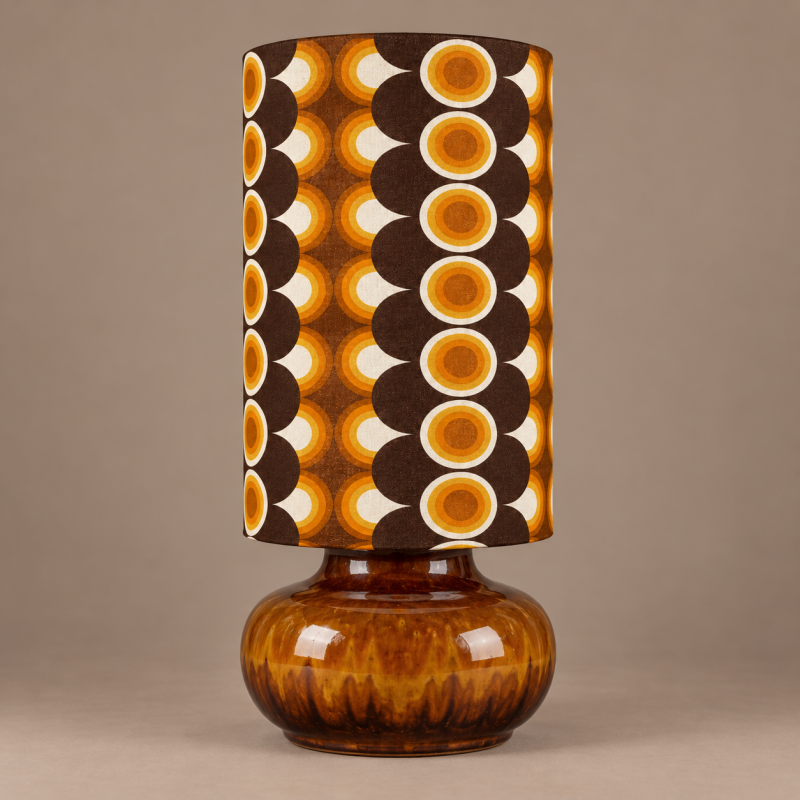 Lampshade Impact  brown H45 D30cm - mid-century fabric