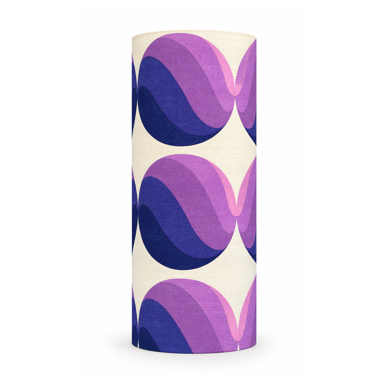 Lampshade Agate bleue H80 D35cm - vintage fabric