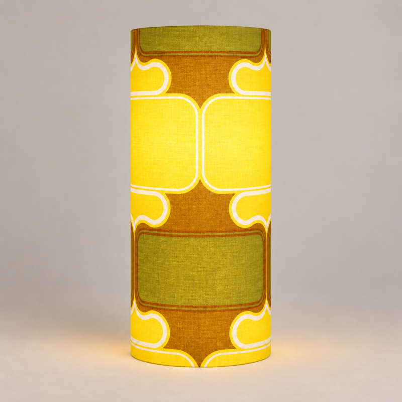 Abat-jour Sirius H80 D35 - tissu vintage 70's