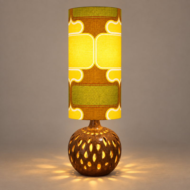 Lampshade Sirius H80 D35cm - mid-century fabric