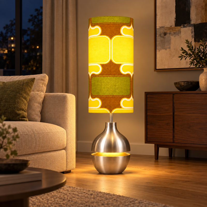 Lampshade Sirius H80 D35cm - mid-century fabric