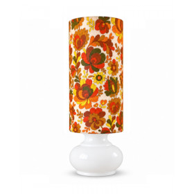 Lampe opaline blanche Chrysantheme -...