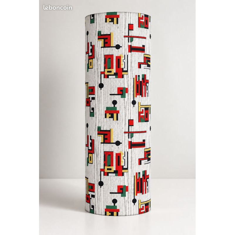 Lampshade Horizons de Paris H75 D30cm - 70's fabric