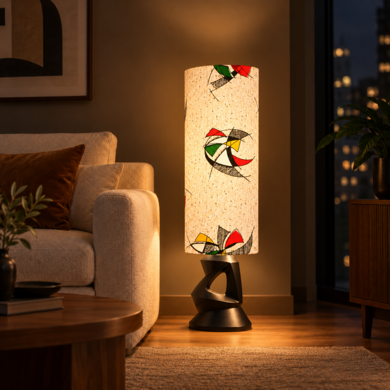 Abat-jour Miro H75 D30 - tissu vintage