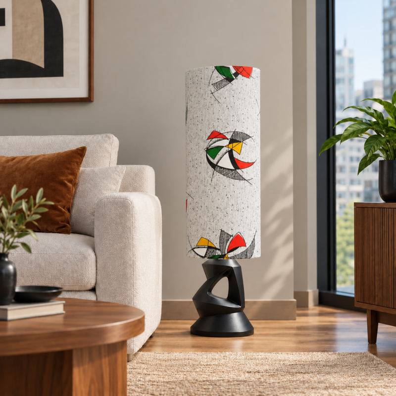 Abat-jour Miro H75 D30 - tissu vintage