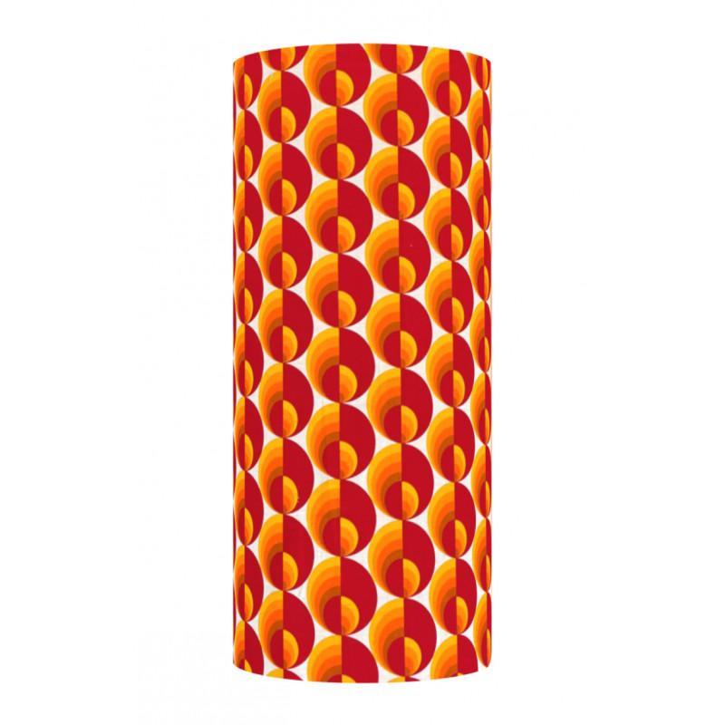 Abat-jour Apollo Red H75 D30 - tissu rétro années 1970