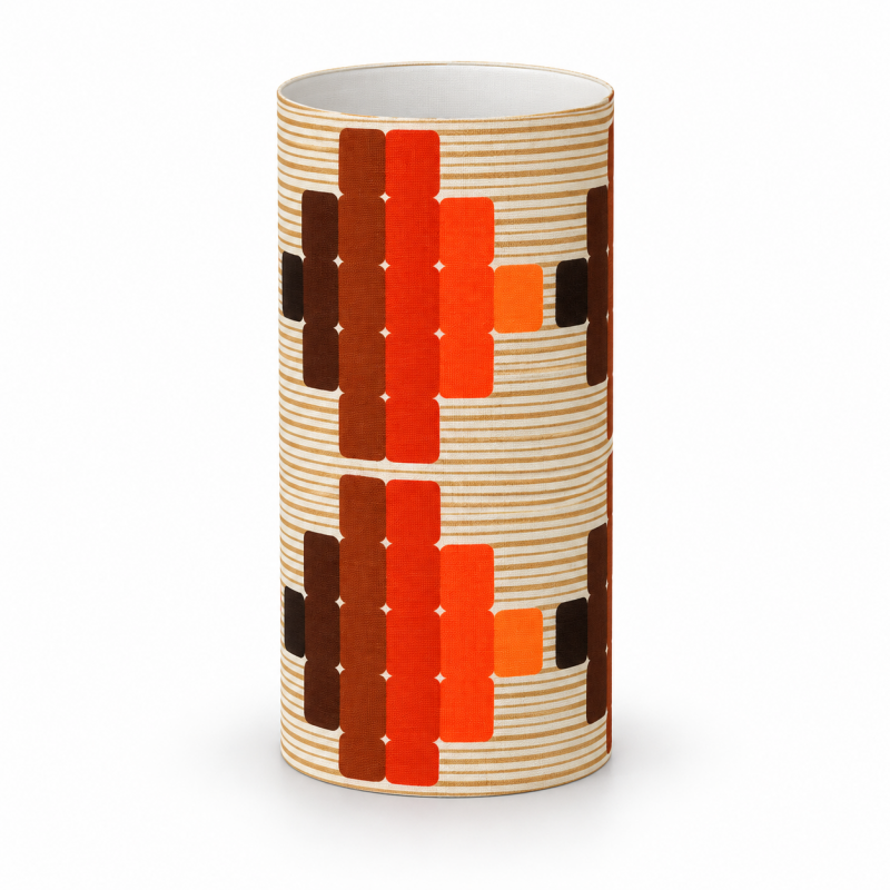 Abat-jour Atlantis Orange H60 D30 - tissu vintage