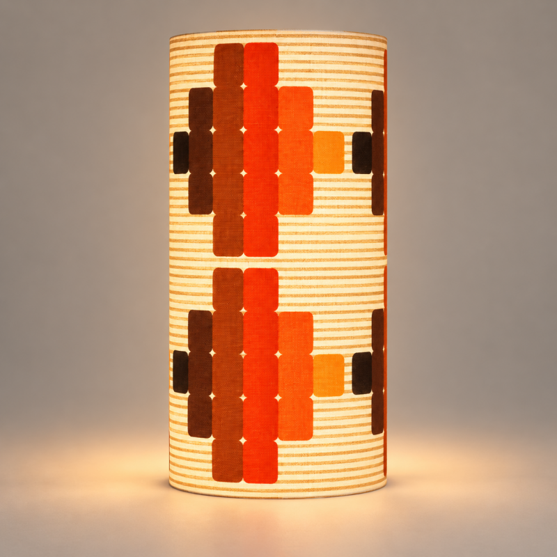 Abat-jour Atlantis Orange H60 D30 - tissu vintage