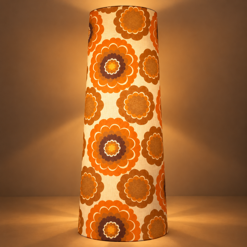 Abat-jour Vyper H80 D35 D30  - tissu vintage 70's