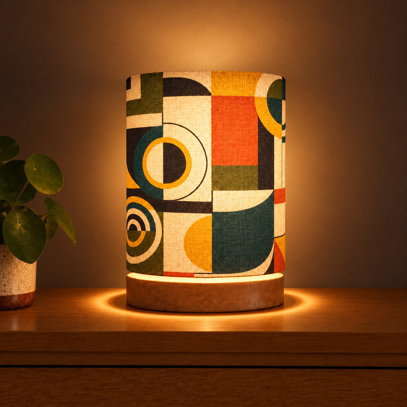 Desklamp Lamp'angel Stockholm H28 D20cm - mid-century fabric
