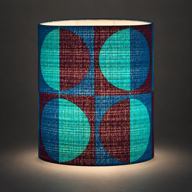 Lampshade Stockholm H23 D20cm mid-century fabric