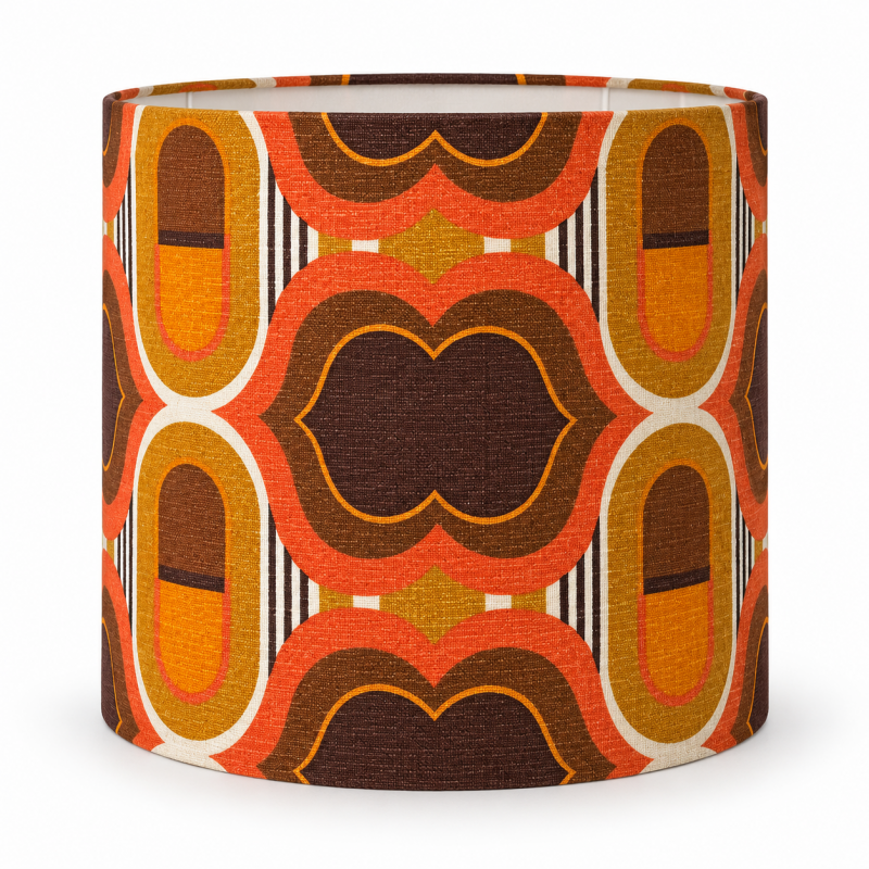 Lampshade Lips H38 D45cm - vintage 70s fabric