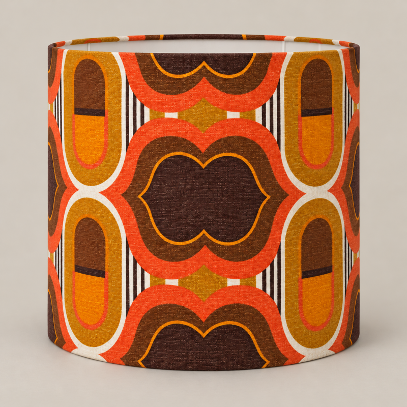 Lampshade Lips H38 D45cm - vintage 70s fabric
