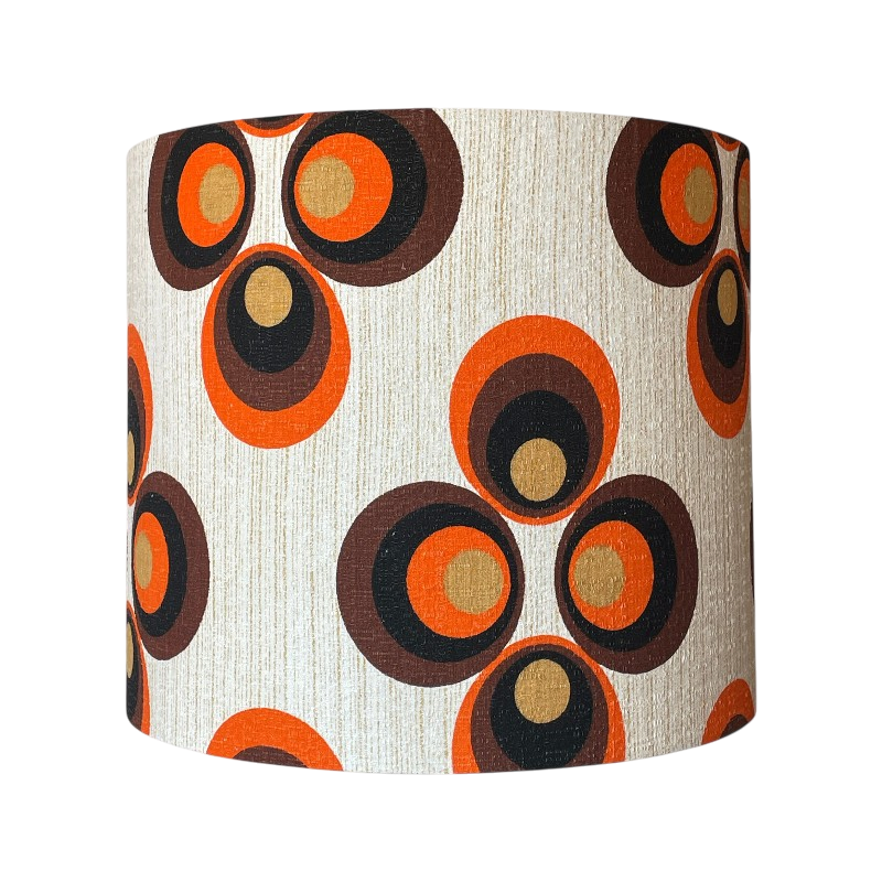 DeskLamp orange ceramic Apollo - 70's mid-century fabric