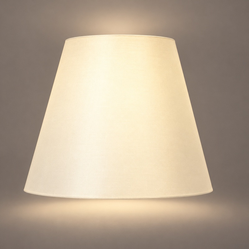 Abat-jour conique au tissu chintz creme H20 D30 d15