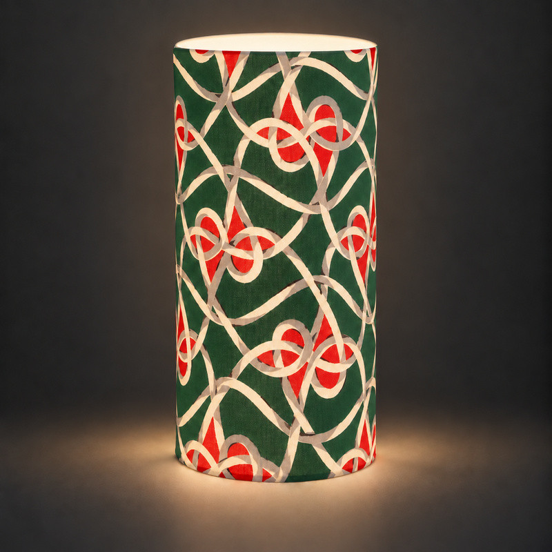 Abat-jour Cabestan H60 D30 - tissu vintage