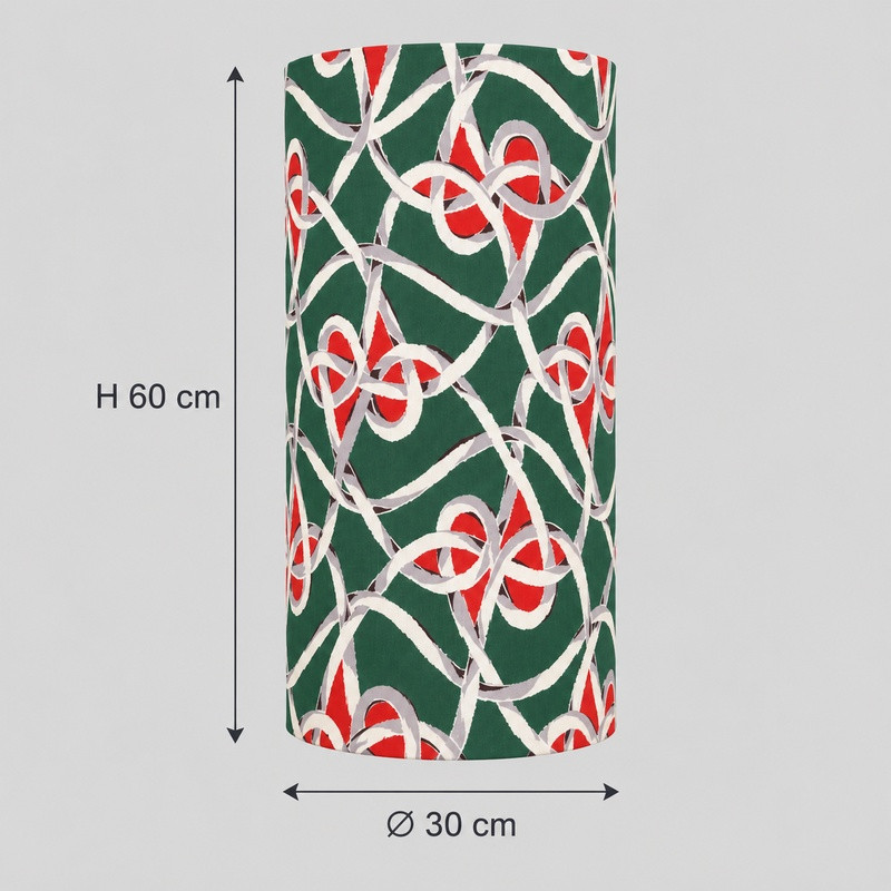 Abat-jour Cabestan H60 D30 - tissu vintage
