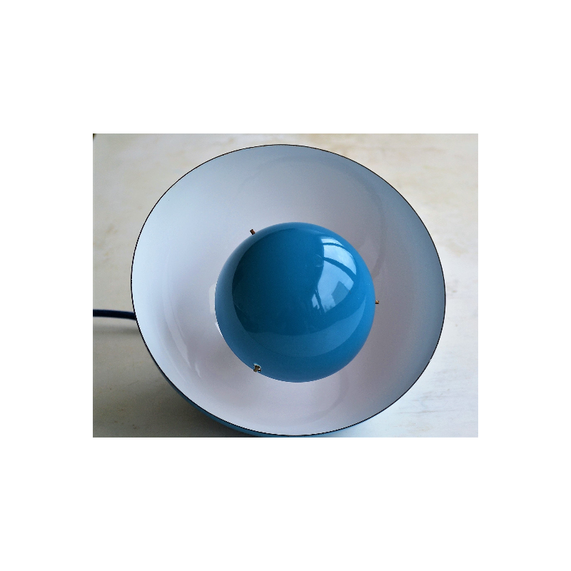 Suspension de 3 Flowerpot bleue design Verner Panton par Louis Poulsen - 1960s