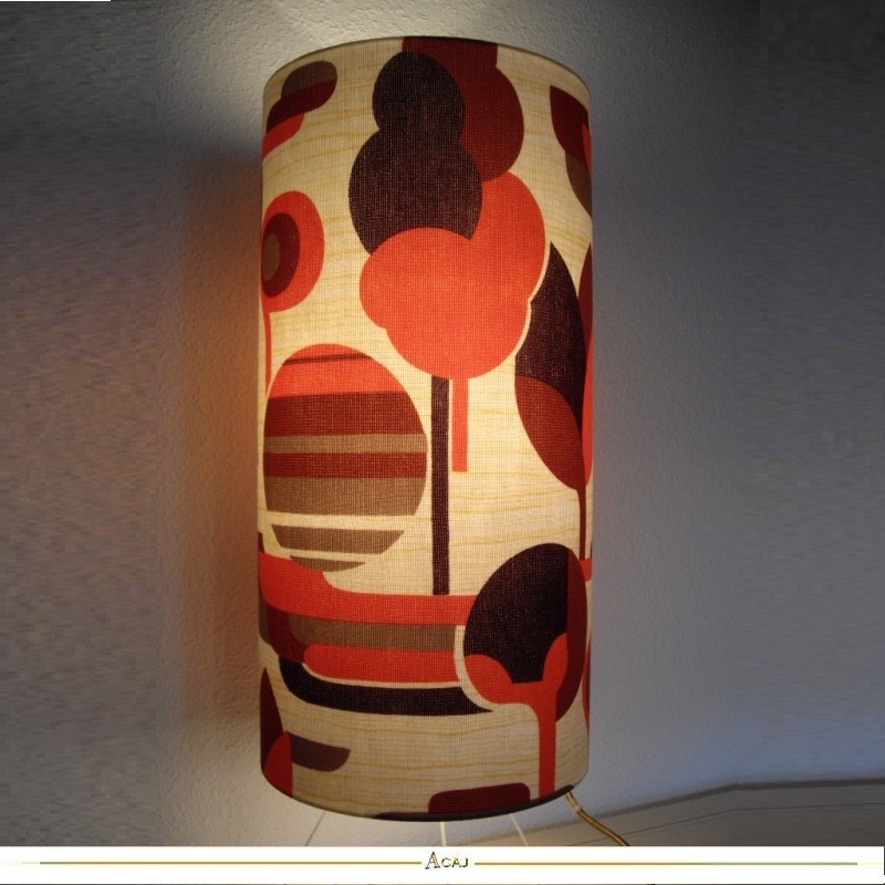 Lampshade Paysage H50cm D25cm - 1970's tissue