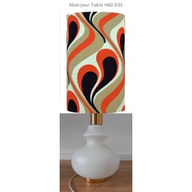 Abat-jour tissu vintage Tokio H60 D35