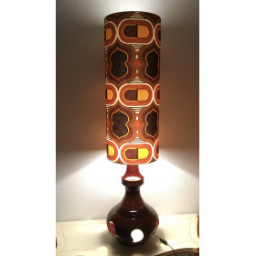 Lampe de sol Pilule - tissu vintage 1970