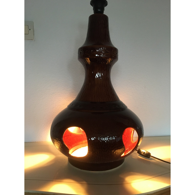 Lampe de sol Pilule au tissu vintage 1970