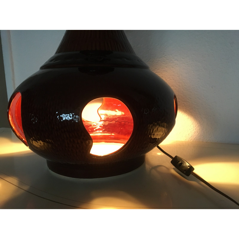 Lampe de sol Pilule au tissu vintage 1970