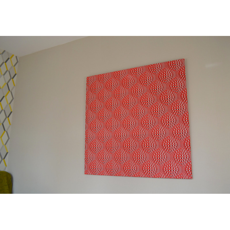 Tableau décoratif en tissu motif Vasarely tenture