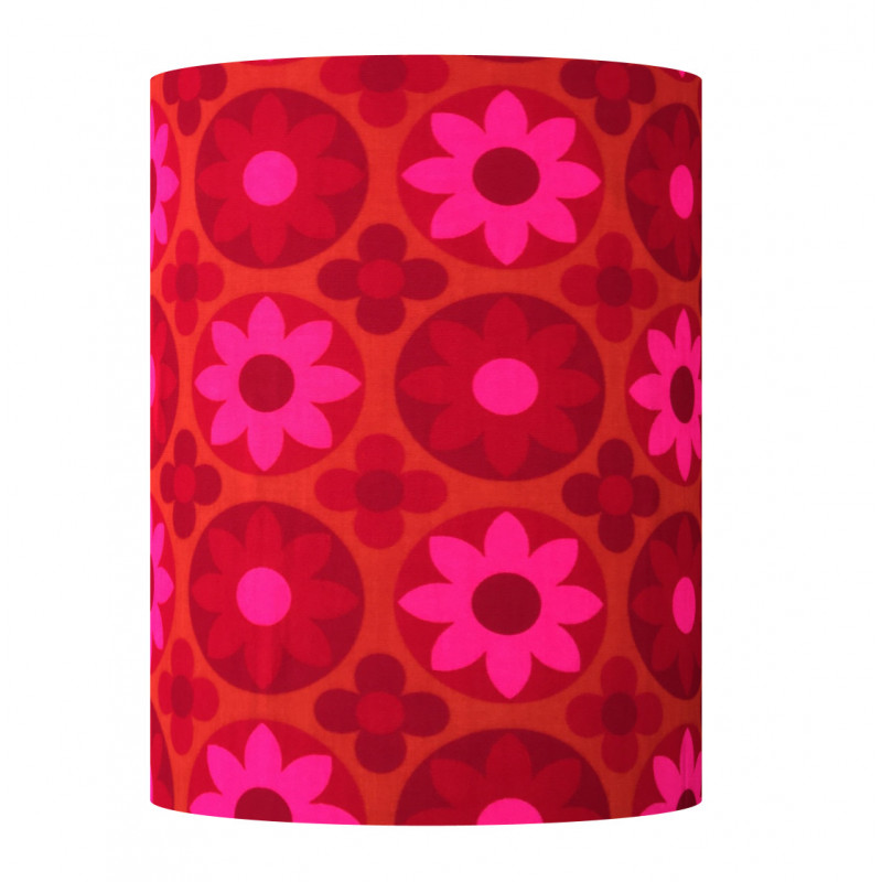 Lampshade Corolles rouge H55cm D40cm - vintage tissue Lampshade Corolles rouge H55cm D40cm - vintage tissue