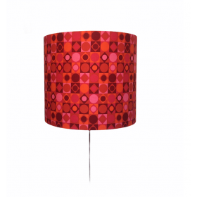 Abat-jour Damier H45 D40 - tissu vintage