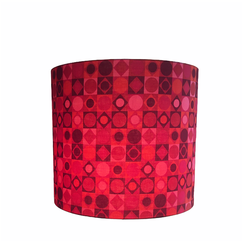 Lampshade Damier H40cm D45cm - vintage fabric