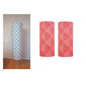 Lot Lamp'tub Nova in blue + 2 lampshadess Vasarely H50 D25