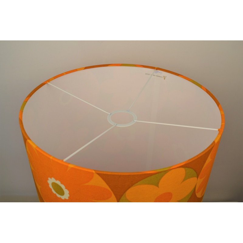 Lampshade  Corolles orange H60cm D35cm - vintage 1970's tissue