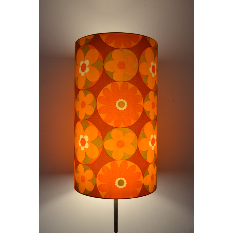 Lampshade  Corolles orange H60cm D35cm - vintage 1970's tissue