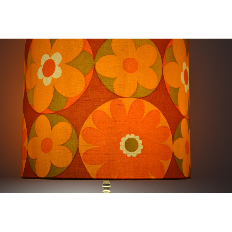 Lampshade  Corolles orange H60cm D35cm - vintage 1970's tissue