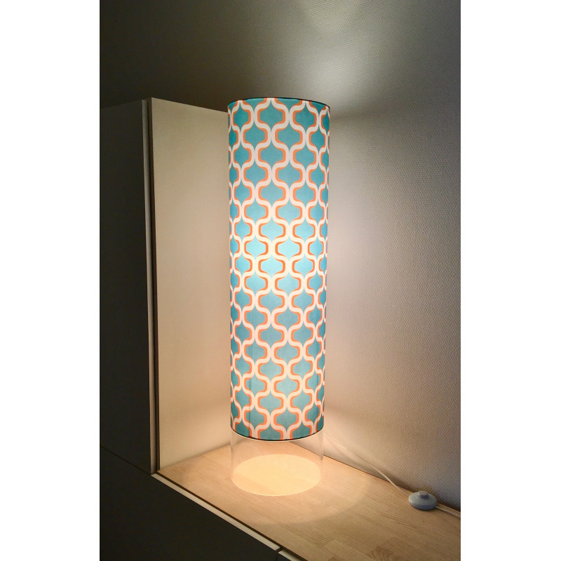 lampe de sol abat-jour colonne pied plexiglas design