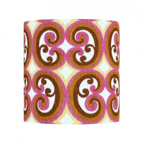 Abat-jour pink Spong H30 D30 - tissu vintage