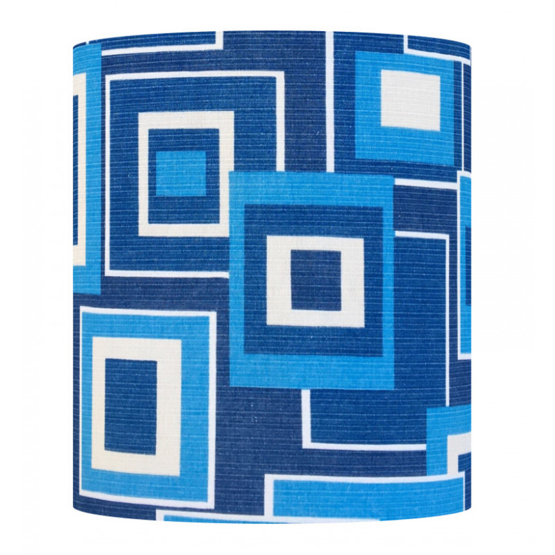 Lampshade Fontenoy bleu H35 D35 - vintage tissue Lampshade Fontenoy bleu H35 D35 - vintage tissue