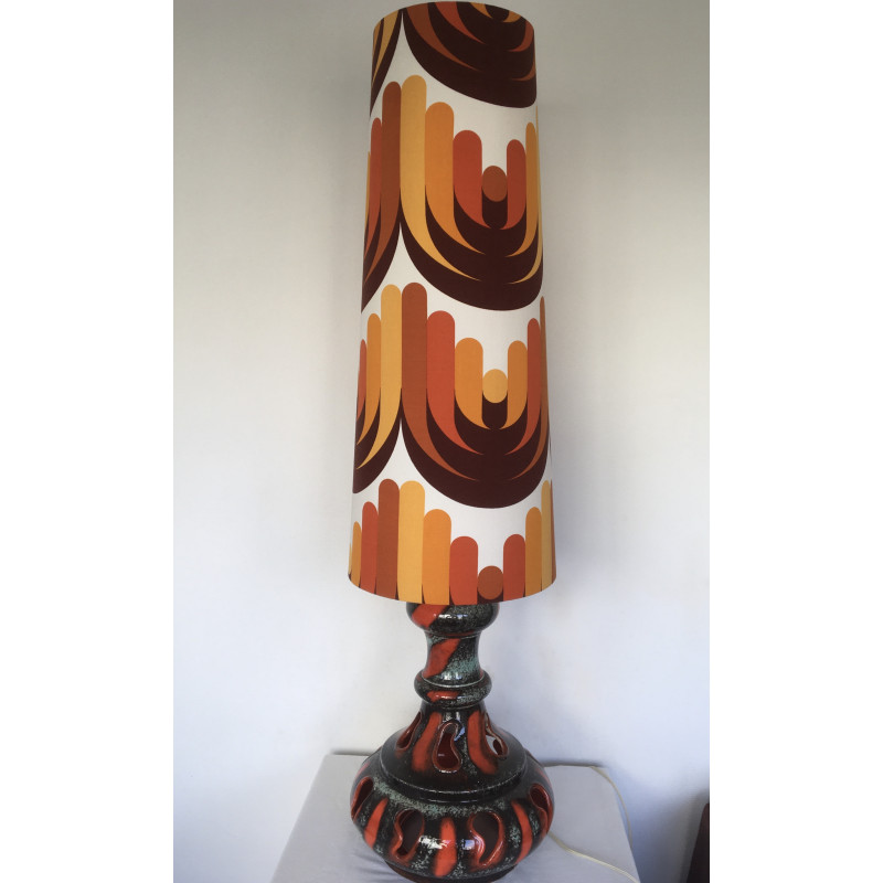 Lampshade Athena H87cm D35cm D25cm - vintage fabric