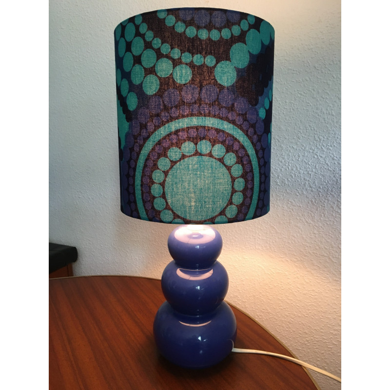 Lampe de chevet Bohême bleue 70s