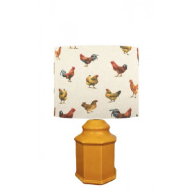 Abat-jour H30 D40 tissu effet lin coq
