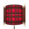 Abat-jour Tartan écossais rouge H30 D30 - tissu vintage