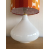 Lampe de table Camaïeuse - opaline et tissu vintage