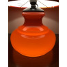 Lampe de table Camaïeuse - opaline orange et tissu vintage