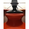 Lampe de table Camaïeuse - opaline orange et tissu vintage