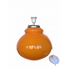 Lampe de table Athénaïs- opaline orange et tissu vintage